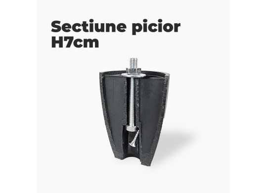 Set 7 picioare pentru pat cu lada de depozitare, H=7cm